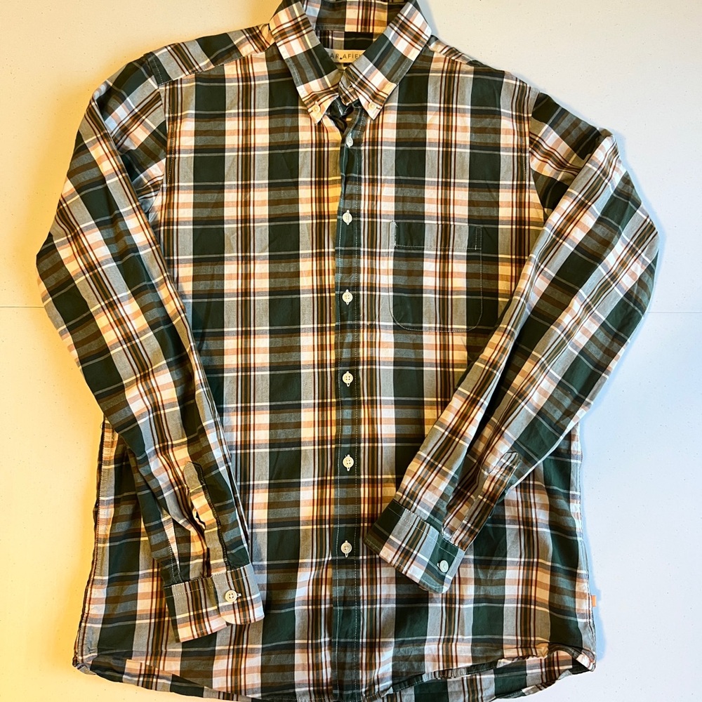 Classic Green and Brown Plaid Men's Shirt